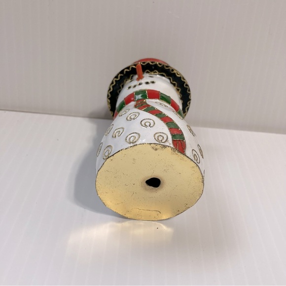 Metal Snowman Candle Stick Holder Centerpiece 4" Tall with 12" Candle - Picture 11 of 13